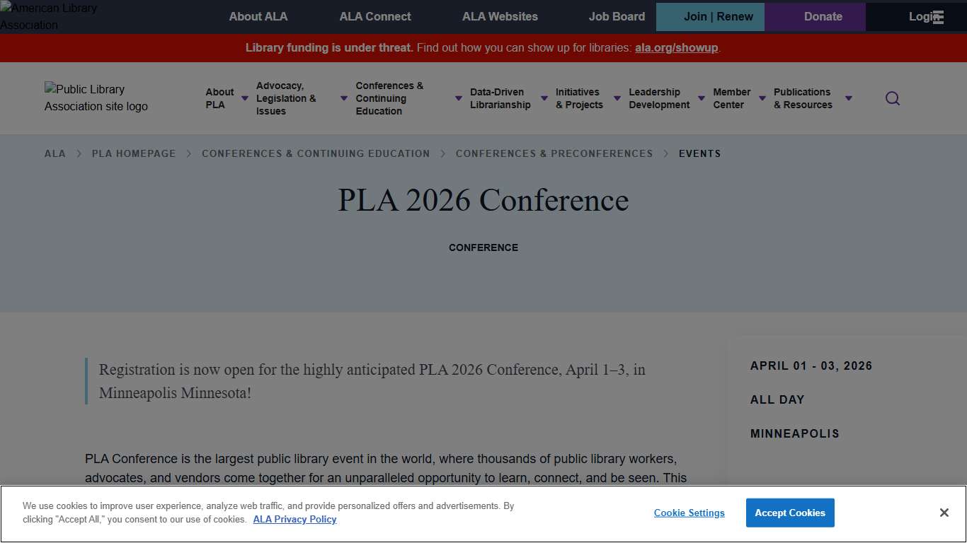 PLA 2026 Conference Public Library Association